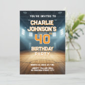 Invitation Fête d'anniversaire sur le thème du basket pour le (Debout devant)