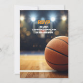 Invitation Fête d'anniversaire sur le thème du basket pour le (Dos)