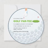 Invitation Fête d'anniversaire sur le thème du golf (Devant)