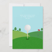 Invitation Fête d'anniversaire sur le thème du golf (Dos)