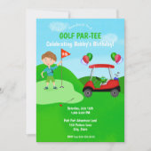 Invitation Fête d'anniversaire sur le thème du golf pour garç (Devant)
