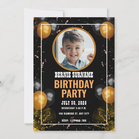 INVITATION FÊTE D'ANNIVERSAIRE SUR MESURE (Devant)