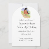 Invitation Fête d'anniversaire sur mesure American Robin Bird (Dos)