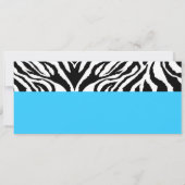Invitation Fête d'anniversaire sur mesure Aqua Blue Zebra - C (Dos)