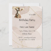 Invitation Fête d'anniversaire sur mesure Chèvre ferme animal (Dos)