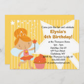 Invitation Fête d'anniversaire sur mesure - Fairy Princess Cu (Devant / Derrière)