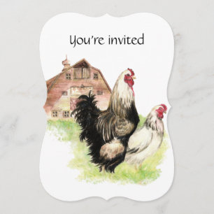 Invitation Fête d'anniversaire sur mesure ferme de poulet