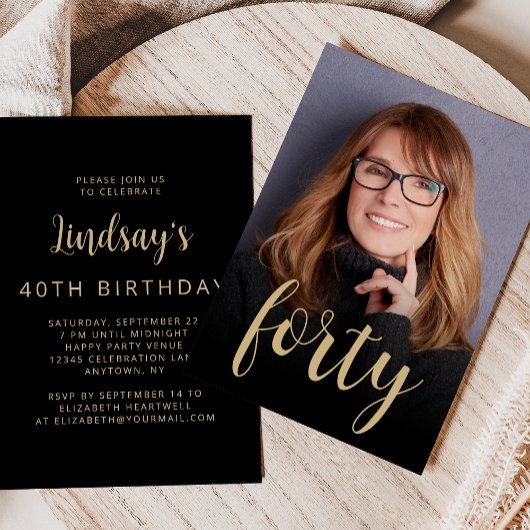 Invitation Fête d'anniversaire sur mesure pour les 40 ans