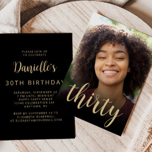 Invitation Fête d'anniversaire sur mesure pour les trente ans