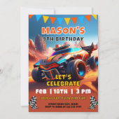 Invitation Fête d'anniversaire sur une piste de course palpit (Devant)