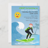 Invitation Fête d'anniversaire Surf's up boy (Devant)