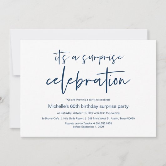 Invitation Fête d'anniversaire surprise (Devant)