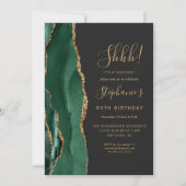 Invitation Fête d'anniversaire surprise 50 ans Emerald Agate (Devant)