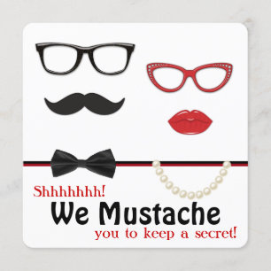 Invitation Fête d'anniversaire surprise avec moustache
