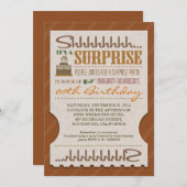 Invitation fête d'anniversaire surprise billet typographique (Devant / Derrière)