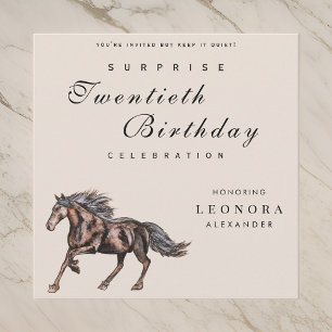 Invitation Fête d'anniversaire surprise Cheval Mystique TOUT