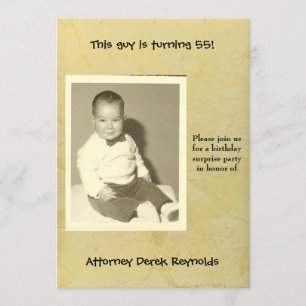 Invitation Fête d'anniversaire surprise d'avocat