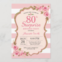 Fête d'anniversaire surprise de 80 ans aux pivoine