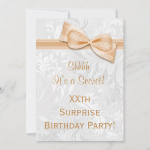 Invitation Fête d'anniversaire surprise de Damas et Ruban