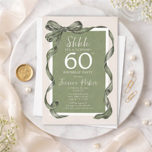 Invitation Fête d'anniversaire surprise des 60 ans Elegant Gr