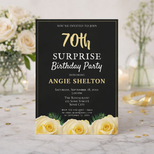 Invitation Fête d'anniversaire surprise des 70 ans Tropical R