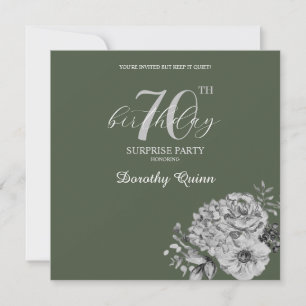 Invitation Fête d'anniversaire surprise élégante à motif flor