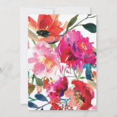 Invitation Fête d'anniversaire surprise élégante avec fleurs  (Dos)