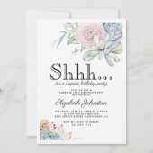 Invitation Fête d'anniversaire surprise florale succulente vi (Devant)