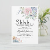 Invitation Fête d'anniversaire surprise florale succulente vi (Debout devant)