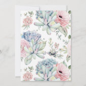 Invitation Fête d'anniversaire surprise florale succulente vi (Dos)