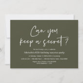 Invitation Fête d'anniversaire surprise, Olive Green (Devant)