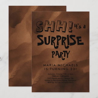 Invitation Fête d'anniversaire surprise personnalisée aquarel
