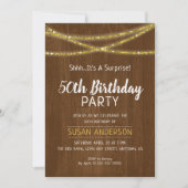 Invitation Fête d'anniversaire surprise Rustique 50 ans (Devant)