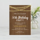 Invitation Fête d'anniversaire surprise Rustique 50 ans (Debout devant)