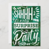 Invitation Fête d'anniversaire surprise vert émeraude rétro (Devant)