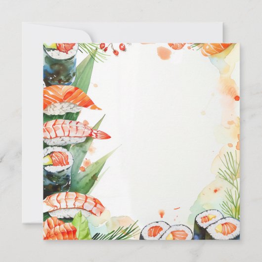 Invitation Fête d'anniversaire Sushi (Dos)