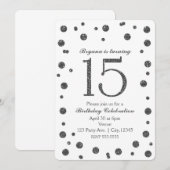 Invitation Fête d'anniversaire Sweet 15 avec points de paille (Devant / Derrière)