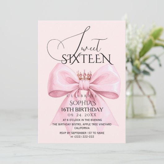 Invitation Fête d'anniversaire Sweet 16 (Debout devant)