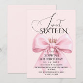 Invitation Fête d'anniversaire Sweet 16 (Devant / Derrière)