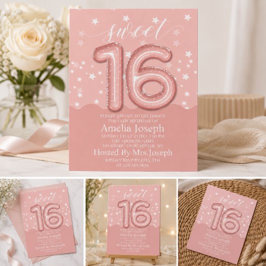 Invitation Fête d'anniversaire Sweet 16