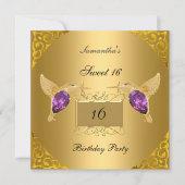 Invitation Fête d'anniversaire Sweet 16 (Devant)