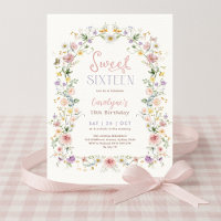 Fête d'anniversaire Sweet 16 Floral Pastel en prai