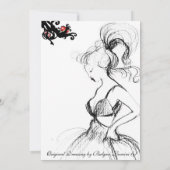 Invitation FÊTE D'ANNIVERSAIRE SWEET 16 MONOGRAMME Spirales R (Dos)