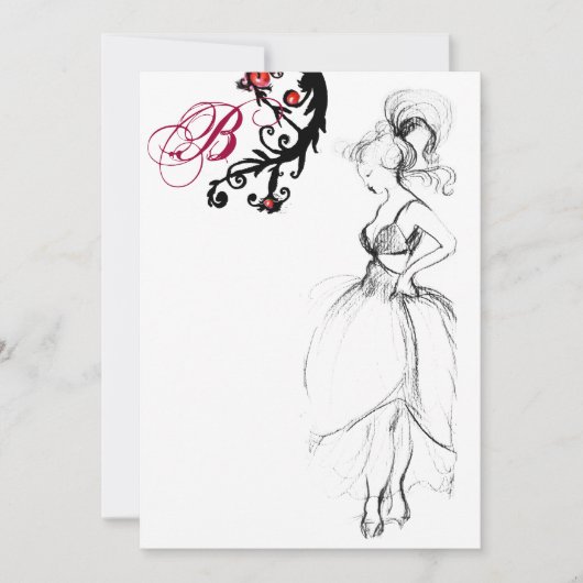 Invitation FÊTE D'ANNIVERSAIRE SWEET 16 MONOGRAMME Tourbillon (Devant)