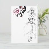 Invitation FÊTE D'ANNIVERSAIRE SWEET 16 MONOGRAMME Tourbillon (Debout devant)