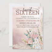 Invitation Fête d'anniversaire Sweet 16 Seize ans Herbe de Pa (Devant)