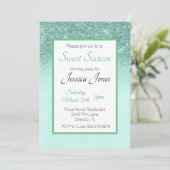 Invitation Fête d'anniversaire Sweet 16 Seize ans Paillettes  (Debout devant)