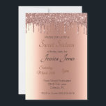 Invitation Fête d'anniversaire Sweet 16 Seize ans Rose Gold D<br><div class="desc">Cette conception a été créée par le biais d'un art numérique. Elle peut être personnalisée dans la zone prévue à cet effet ou personnalisée en choisissant l'option "cliquer pour personnaliser davantage" et en modifiant le nom, les initiales ou les mots. Vous pouvez également modifier la couleur et le style du...</div>