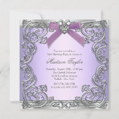 Invitation Fête d'anniversaire Sweet 16 Violet (Dos)