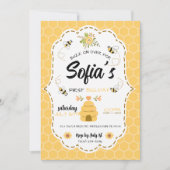 Invitation Fête d'anniversaire Sweet as Can Bee (Devant)